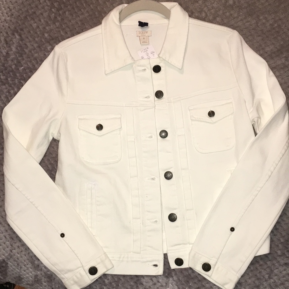 J. Crew White Jean jacket NWT. Sz S